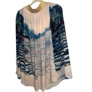 Aratta XS Blue and Cream Artistic Skirt